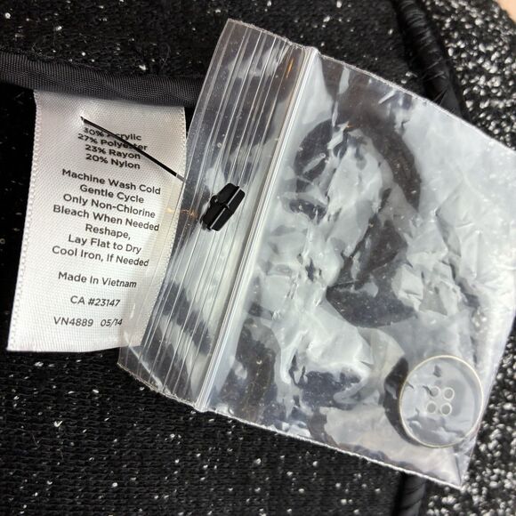 Talbots Womens Marled Black White Sweater Button Down Jacket Size 12 - Picture 7 of 8